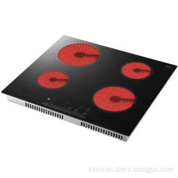 4 Heating Zone Black Crystal Glass Ceramic Cooktop / Four B